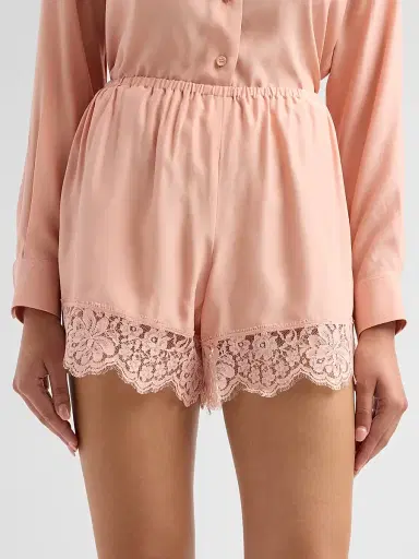 Stella McCartney Women's Lace-Trim Silk Shorts - Soft Rose - Size 10 | Thumbnail 5 Stella McCartney Women's Lace-Trim Silk Shorts - Soft Rose - Size 10 | Thumbnail 5