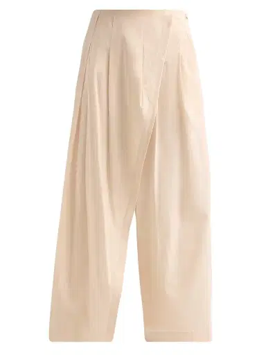 Issey Miyake Women's Looped Pleated Pants - Egg Beige - Size Medium | Thumbnail 1 Issey Miyake Women's Looped Pleated Pants - Egg Beige - Size Medium | Thumbnail 1