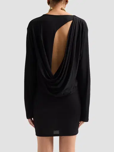 Jacquemus Women's Mistral Asymmetric Mini Dress - Black - Size XL | Thumbnail 3