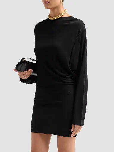 Jacquemus Women's Mistral Asymmetric Mini Dress - Black - Size XL | Thumbnail 4
