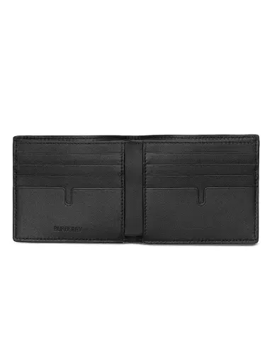 Burberry Men's City Check Coated Canvas Bifold Wallet - Iron | Thumbnail 2