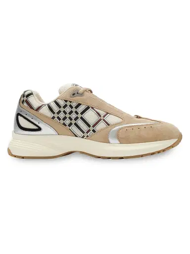 Burberry Men's Eclipse Low-Top Sneakers - Flax Silver - Size 13 | Thumbnail 1