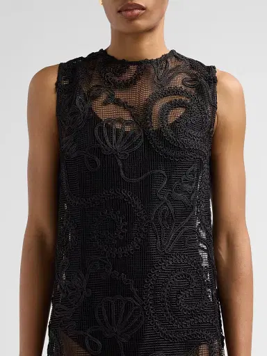 Ganni Women's Embroidered Net Mini Dress | Thumbnail 5 Ganni Women's Embroidered Net Mini Dress | Thumbnail 5