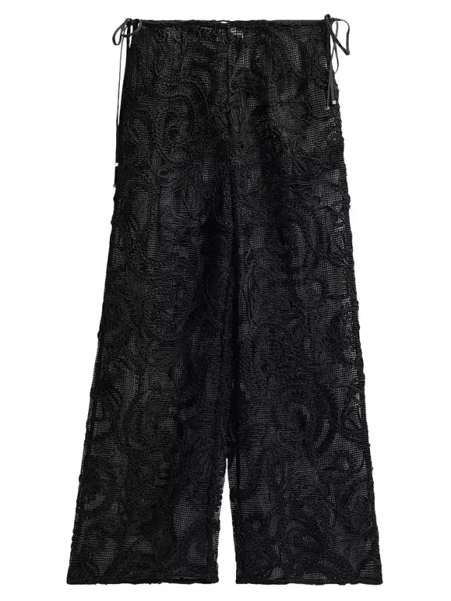 Ganni Women's Embroidered Net Tie Trousers - Black