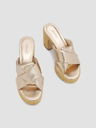 Ferragamo Women's Douglas 85MM Leather Platform Sandals - Champagne - Size 11 | Thumbnail 4 Ferragamo Women's Douglas 85MM Leather Platform Sandals - Champagne - Size 11 | Thumbnail 4