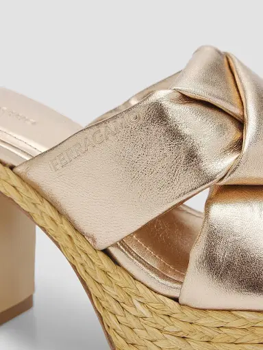 Ferragamo Women's Douglas 85MM Leather Platform Sandals - Champagne - Size 11 | Thumbnail 5 Ferragamo Women's Douglas 85MM Leather Platform Sandals - Champagne - Size 11 | Thumbnail 5