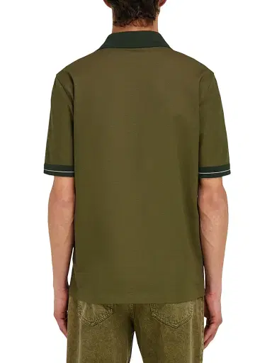 FERRAGAMO Men's Short-Sleeve Cotton Polo Shirt - Caper Verde Bianco | Thumbnail 3 FERRAGAMO Men's Short-Sleeve Cotton Polo Shirt - Caper Verde Bianco | Thumbnail 3