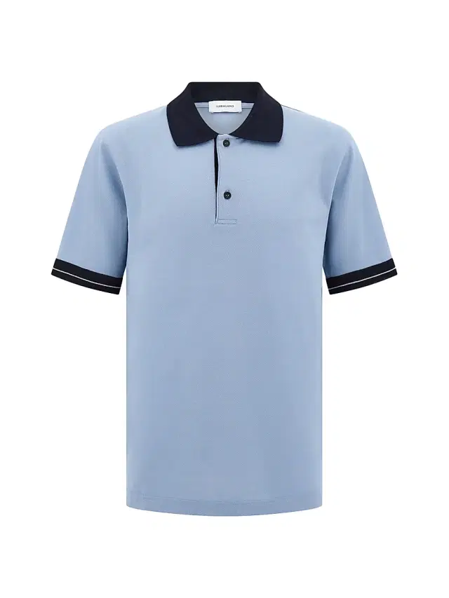 Men's Short-Sleeve Cotton Polo Shirt - Washed Navy White