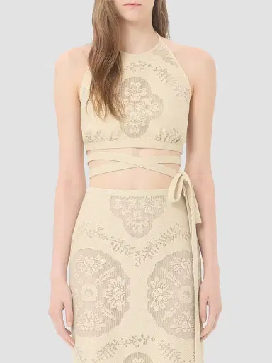 Valentino Garavani Women's Floral Stamp Blanket Top | Thumbnail 3