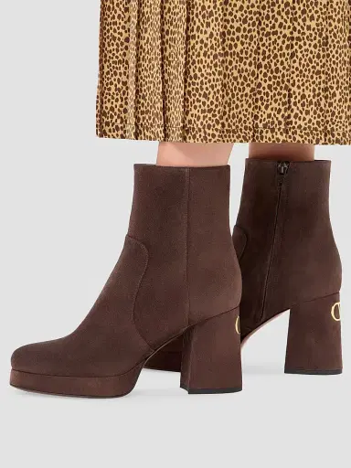 Valentino Garavani Women's Fawcette 90MM Platform Ankle Boots in Split Leather | Thumbnail 7 Valentino Garavani Women's Fawcette 90MM Platform Ankle Boots in Split Leather | Thumbnail 7