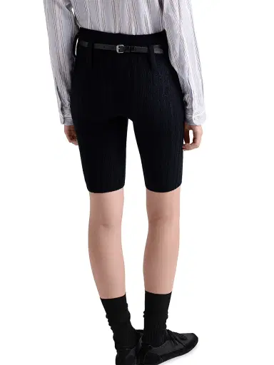 Prada Women's Wool and Cashmere Short Leggings - Navy Blue - Size 2 | Thumbnail 5