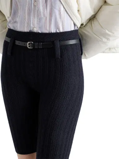 Prada Women's Wool and Cashmere Short Leggings - Navy Blue - Size 2 | Thumbnail 6