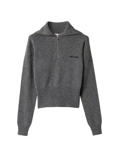 Miu Miu Women's Cashmere Half-Zipper Sweater | Thumbnail 1 Miu Miu Women's Cashmere Half-Zipper Sweater | Thumbnail 1