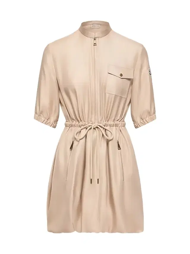 Moncler Women's Shirt Dress in Silk Twill - Light Beige
