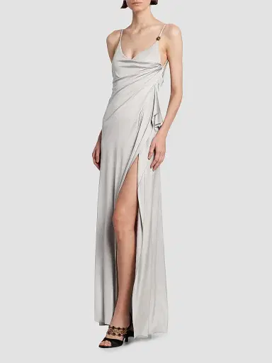 Versace Women's La Vacanza Draped Jersey Gown | Thumbnail 4 Versace Women's La Vacanza Draped Jersey Gown | Thumbnail 4