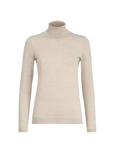Brunello Cucinelli Women's Sparkling Cashmere and Silk Lightweight Turtleneck Sweater | Thumbnail 1