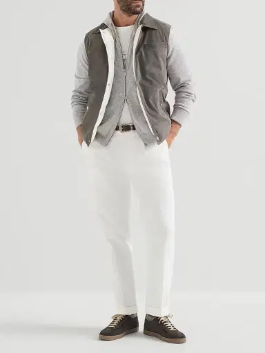 Brunello Cucinelli Men's Cashmere Sweatshirt-Style Cardigan with Hood | Thumbnail 6