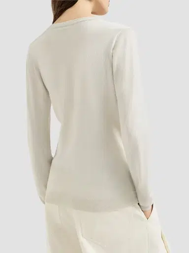 Brunello Cucinelli Women's Cashmere and Silk Sparkling Lightweight Sweater | Thumbnail 3 Brunello Cucinelli Women's Cashmere and Silk Sparkling Lightweight Sweater | Thumbnail 3