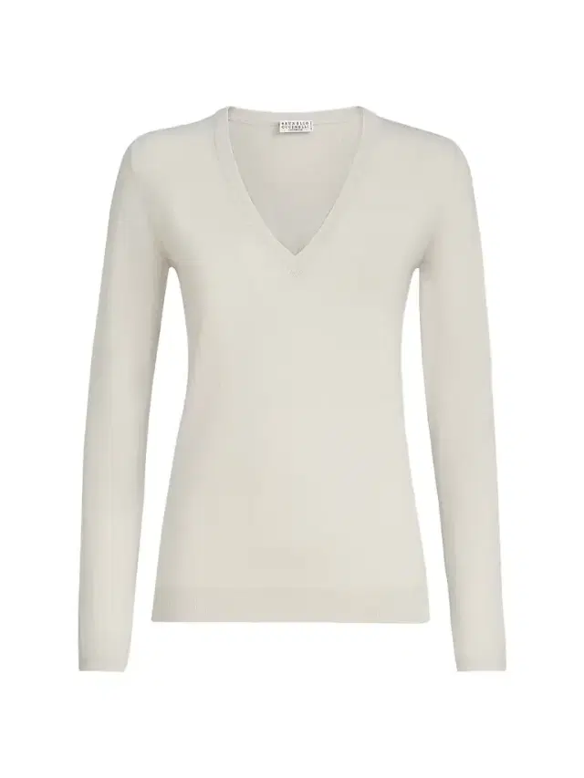Brunello Cucinelli Women's Cashmere and Silk Sparkling Lightweight Sweater - Milk