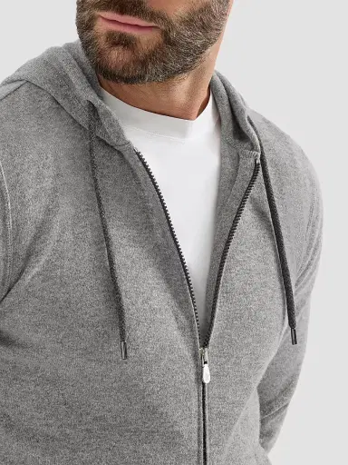 Brunello Cucinelli Men's Cashmere Sweatshirt-Style Cardigan with Hood | Thumbnail 4 Brunello Cucinelli Men's Cashmere Sweatshirt-Style Cardigan with Hood | Thumbnail 4