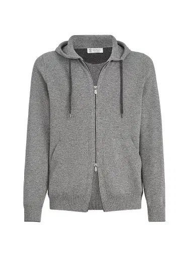 Brunello Cucinelli Men's Cashmere Sweatshirt-Style Cardigan with Hood | Thumbnail 1 Brunello Cucinelli Men's Cashmere Sweatshirt-Style Cardigan with Hood | Thumbnail 1