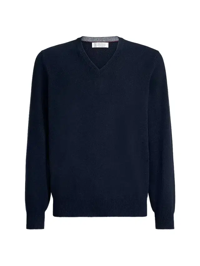 Brunello Cucinelli Men's Cashmere Sweater - Navy Blue