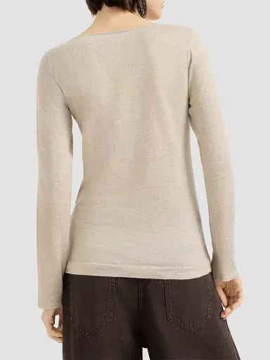 Brunello Cucinelli Women's Sparkling Cashmere and Silk Lightweight Sweater | Thumbnail 3 Brunello Cucinelli Women's Sparkling Cashmere and Silk Lightweight Sweater | Thumbnail 3