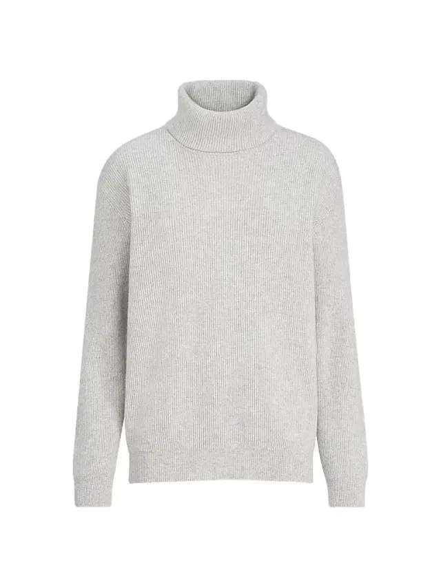 Brunello Cucinelli Women's Cashmere English Rib Turtleneck Sweater with Monili - Pebble
