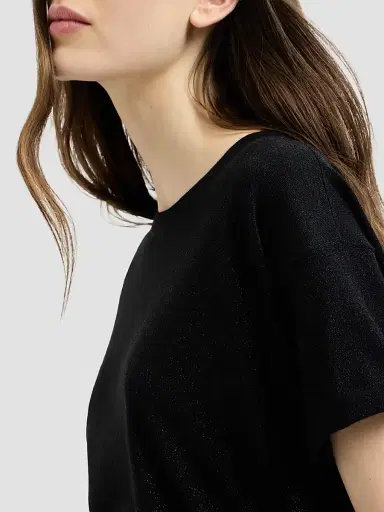 Brunello Cucinelli Women's Sparkling Cashmere and Silk Lightweight Knit T-Shirt | Thumbnail 4 Brunello Cucinelli Women's Sparkling Cashmere and Silk Lightweight Knit T-Shirt | Thumbnail 4