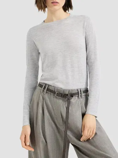 Brunello Cucinelli Women's Cashmere and Silk Lightweight Sweater | Thumbnail 2 Brunello Cucinelli Women's Cashmere and Silk Lightweight Sweater | Thumbnail 2