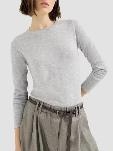 Brunello Cucinelli Women's Cashmere and Silk Lightweight Sweater | Thumbnail 4 Brunello Cucinelli Women's Cashmere and Silk Lightweight Sweater | Thumbnail 4