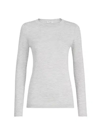 Brunello Cucinelli Women's Cashmere and Silk Lightweight Sweater | Thumbnail 1 Brunello Cucinelli Women's Cashmere and Silk Lightweight Sweater | Thumbnail 1
