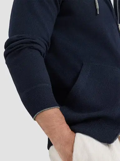 Brunello Cucinelli Men's Cashmere Sweatshirt-Style Cardigan with Hood | Thumbnail 5 Brunello Cucinelli Men's Cashmere Sweatshirt-Style Cardigan with Hood | Thumbnail 5
