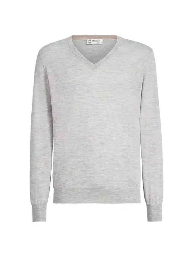 Men's Cashmere and Silk Lightweight Sweater - Pebble