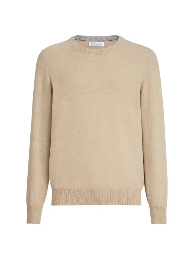 Brunello Cucinelli Men's Cashmere Sweater - Light Brown
