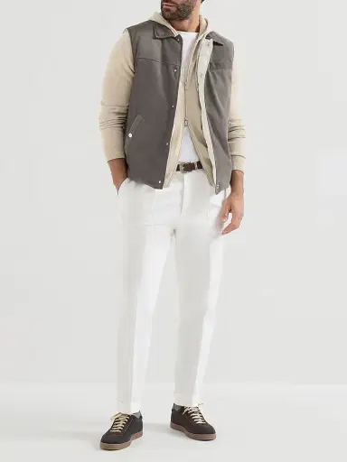 Brunello Cucinelli Men's Cashmere Sweatshirt-Style Cardigan with Hood | Thumbnail 6