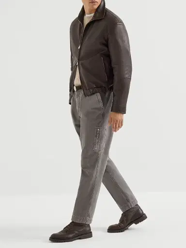 Brunello Cucinelli Men's Cashmere English Rib Sweater with Raglan Sleeves - Sand | Thumbnail 6