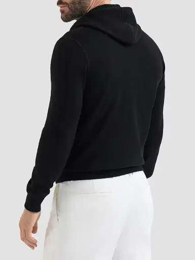 Brunello Cucinelli Men's Cashmere Sweatshirt-Style Cardigan with Hood | Thumbnail 3