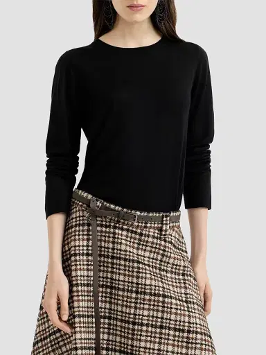 Brunello Cucinelli Women's Cashmere and Silk Lightweight Sweater | Thumbnail 2 Brunello Cucinelli Women's Cashmere and Silk Lightweight Sweater | Thumbnail 2