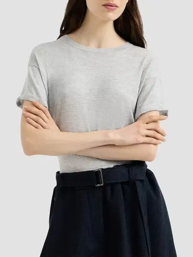 Brunello Cucinelli Women's Sparkling Cashmere and Silk Lightweight Knit T-Shirt | Thumbnail 2