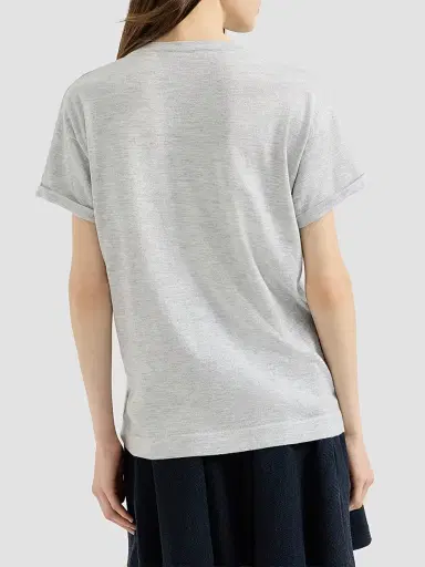Brunello Cucinelli Women's Sparkling Cashmere and Silk Lightweight Knit T-Shirt | Thumbnail 3