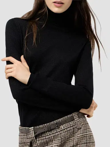 Brunello Cucinelli Women's Sparkling Cashmere and Silk Lightweight Turtleneck Sweater | Thumbnail 5 Brunello Cucinelli Women's Sparkling Cashmere and Silk Lightweight Turtleneck Sweater | Thumbnail 5