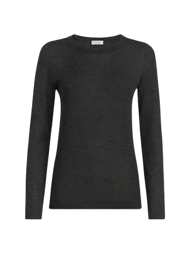 Brunello Cucinelli Women's Cashmere and Silk Lightweight Sweater | Thumbnail 1