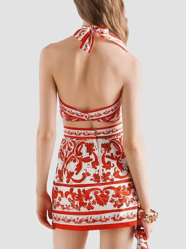 Dolce & Gabbana Women's Majolica Cotton Poplin Mini Dress - Variante Abbinata | Thumbnail 3 Dolce & Gabbana Women's Majolica Cotton Poplin Mini Dress - Variante Abbinata | Thumbnail 3