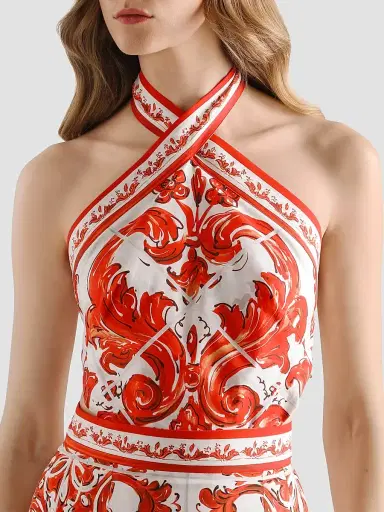 Dolce & Gabbana Women's Majolica Cotton Poplin Mini Dress - Variante Abbinata | Thumbnail 5 Dolce & Gabbana Women's Majolica Cotton Poplin Mini Dress - Variante Abbinata | Thumbnail 5