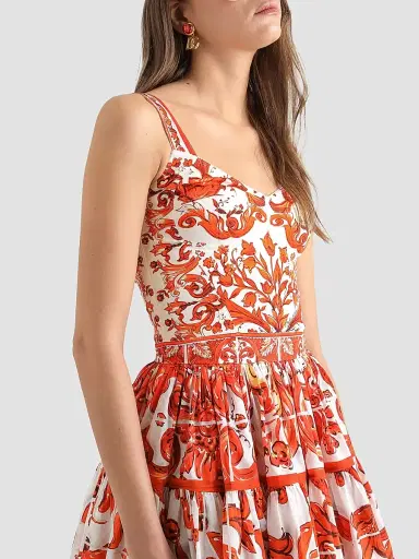 Dolce & Gabbana Women's Maiolica Silk-Blend Corset Top - Variante Abbinata - Size 10 | Thumbnail 5 Dolce & Gabbana Women's Maiolica Silk-Blend Corset Top - Variante Abbinata - Size 10 | Thumbnail 5