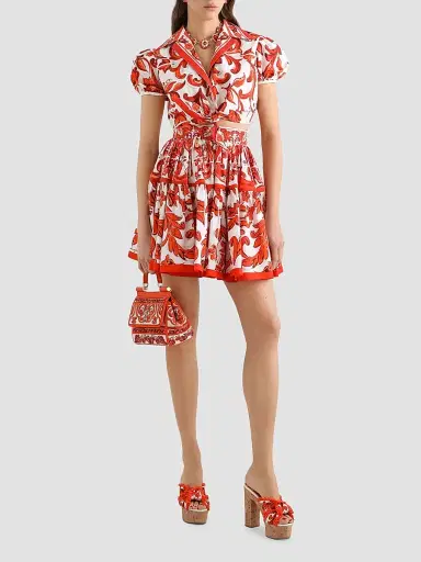 Dolce & Gabbana Women's Maiolica Cotton Mini Skirt - Variante Abbinata - Size 10 | Thumbnail 2