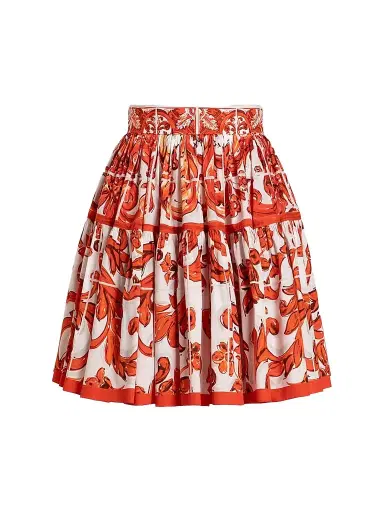 Dolce & Gabbana Women's Maiolica Cotton Mini Skirt - Variante Abbinata - Size 10 | Thumbnail 1