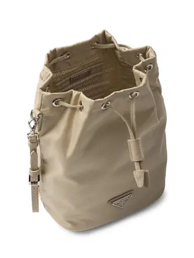 Prada Women's Re-Nylon Pouch - Beige Khaki | Thumbnail 4 Prada Women's Re-Nylon Pouch - Beige Khaki | Thumbnail 4