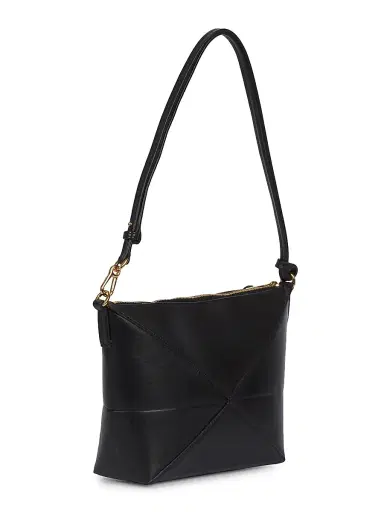 Loewe Women's Puzzle Fold Leather Shoulder Bag - Black | Thumbnail 4 Loewe Women's Puzzle Fold Leather Shoulder Bag - Black | Thumbnail 4